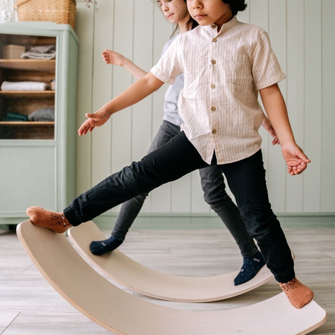 Denge Tahtası Balance Board Doğal Ahşap çocuk